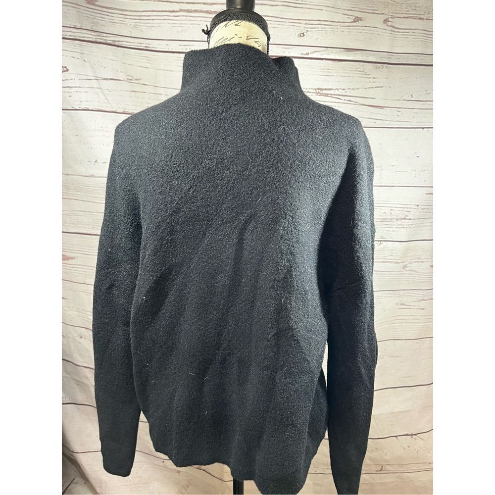 EXPRESS Charcoal Gray Mock Neck Long Sleeve Sweater Knit Top Women's Size L - Picture 2 of 4